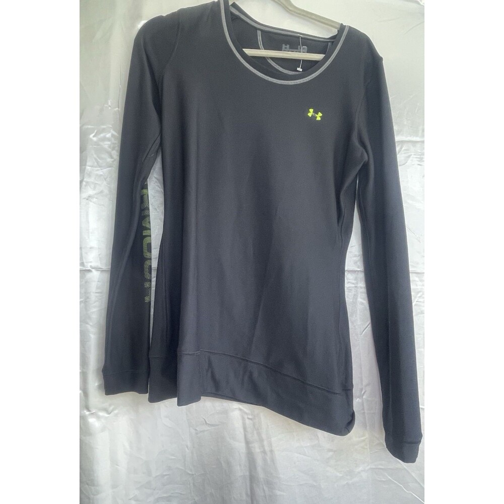 Under Armour Men's Black Loose Waffle Knit Crewneck Long Sleeve Shirt -M